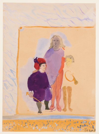 Tre tegn (gouache på papir) av Christian Bérard