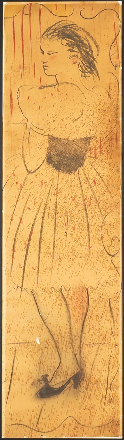 Triptych (tegning av en elskers scene) (blyant på papir) (se også 742028-29) av Christian Bérard