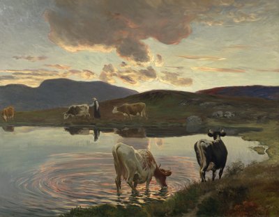Etter solnedgang (olje på lerret) av Christian Eriksen Skredsvig