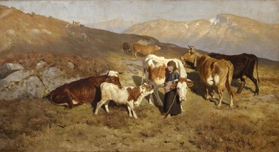 Hjem fra sommerbeitet (olje på lerret) av Christian Eriksen Skredsvig