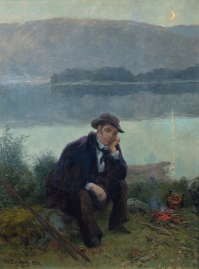 Jørgen Moe på fisketur av Christian Eriksen Skredsvig