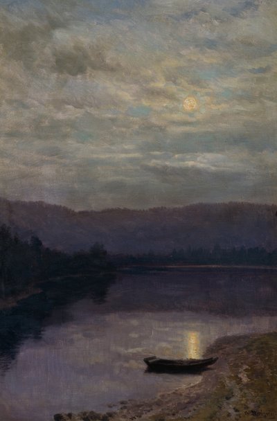 Moon Rise ved Solevatne (olje på lerret) av Christian Eriksen Skredsvig