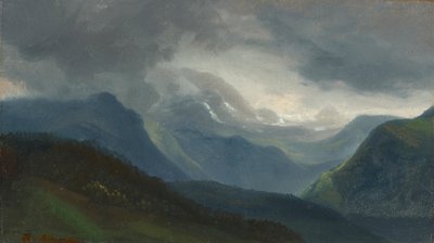 Nærmer seg tordenvær i Alpene av Christian Ernst Bernhard Morgenstern