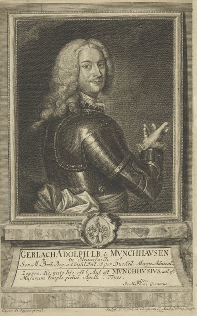 Portrett av Gerlach Adolph von Munchausen 1688-1770, 1738. av Christian Friedrich Fritzsch