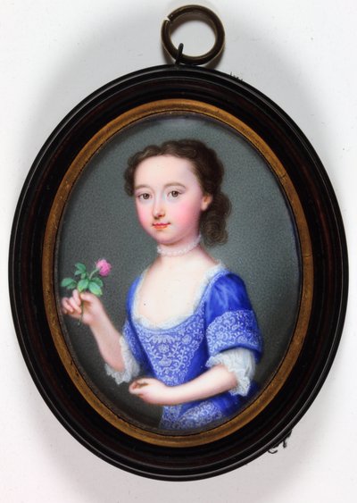 Lady Elizabeth Cavendish Bentinck, senere Marchioness of Bath (emalje) av Christian Friedrich Zincke