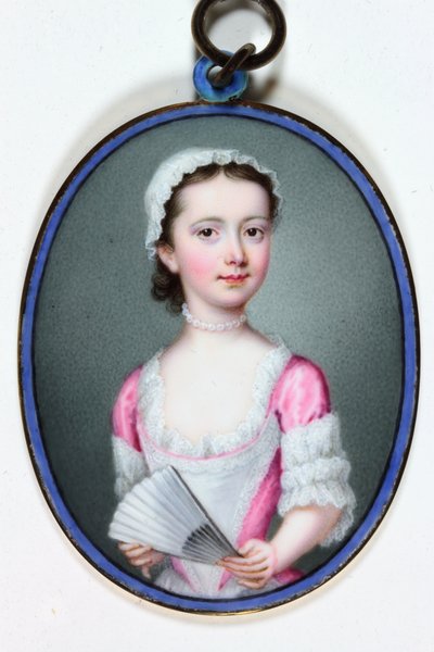 Lady Henrietta Cavendish Bentinck, senere grevinne av Stamford, 1741 (emalje) av Christian Friedrich Zincke