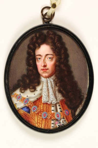 William III (wc på vellum) av Christian Friedrich Zincke