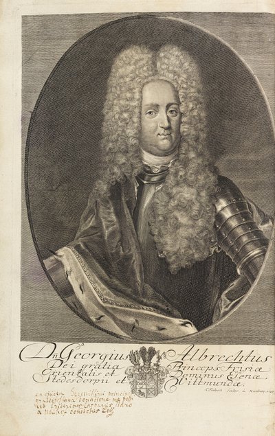 Portrett av prins George Albert av Øst-Frisia 1690-1734, 1720. av Christian Fritzsch