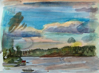 Skjærgård 4, 2010 (akvarell) av Christian Furr