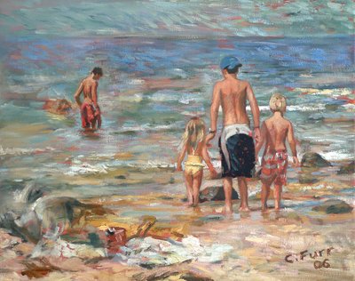Strandscene, 2006 (olje på lin) av Christian Furr