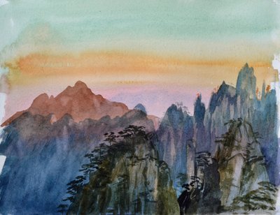 Buddhas lys II, 2015 (akvarell på papir) av Christian Furr