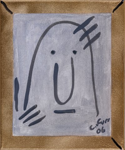 Minner meg om min egen eksistens II 2006 (olje- og gullspray på lerret) av Christian Furr