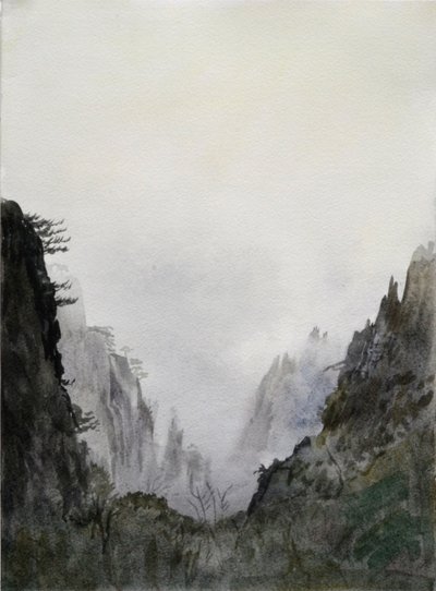 Begynner å tro, 2015 (akvarell på papir) av Christian Furr