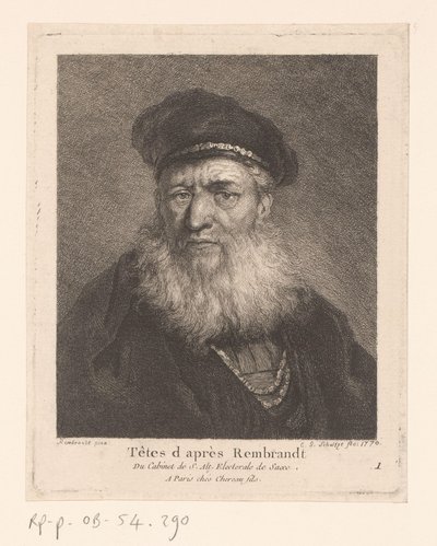 Gammel mann med beret og skjegg People in the Style of Rembrandt (serietittel) av Christian Gottfried Schultze