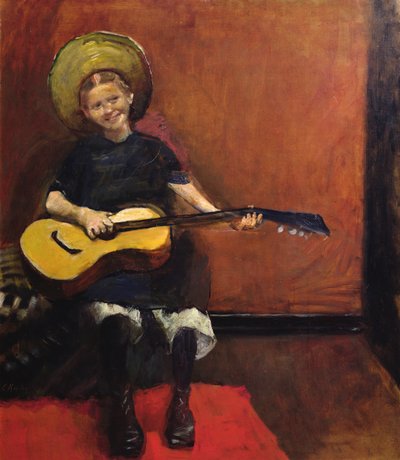 Jente med gitar av Christian Krohg