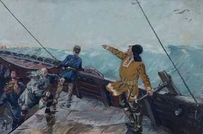 Leiv Eiriksson discovers America av Christian Krohg