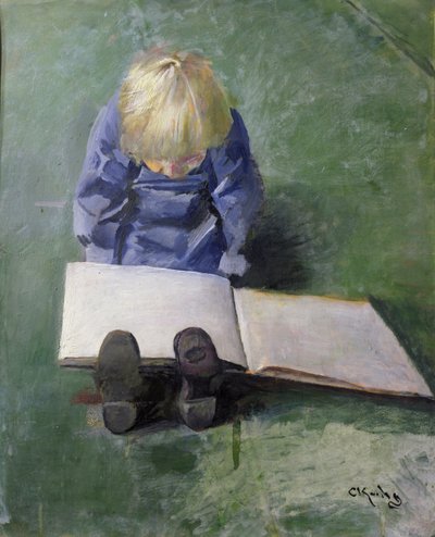 Lille Ebbe leser av Christian Krohg