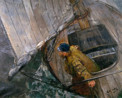 Seiling med revseil (maleri) av Christian Krohg