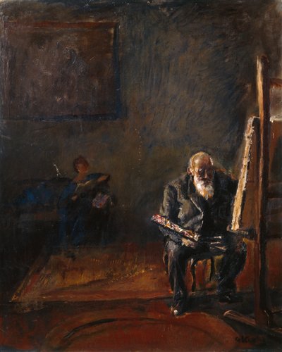 Selvportrett ved staffeli av Christian Krohg