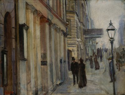Hjørnet Karl Johan gate og Dronningen gate av Christian Krohg