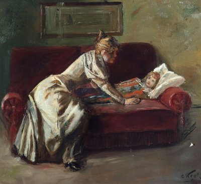 Det syke barnet (maleri) av Christian Krohg