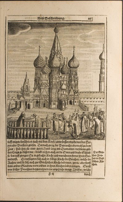 Moskva-illustrasjon fra reiser til den store hertugen av Muscovy og kongen av Persia av Adam Olea av Christian Lorenzen Rothgiesser