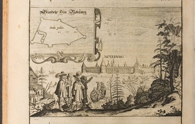 Nöteborg Illustrasjon fra Reiser til den store hertugen av Muscovy og kongen av Persia av Adam Ol av Christian Lorenzen Rothgiesser