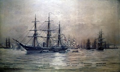 De konfødererte staters krysser Shenandoah i havnen i Melbourne, Australia, 1865, ca. 1865 av Christian Poulsen