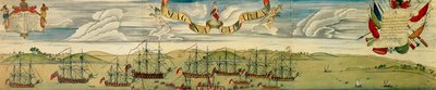 A Perspective View of Blockade of Boston Harbour, ca. 1768 (wc på papir) av Christian Remick