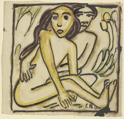 Sittende par (akter) av Christian Rohlfs
