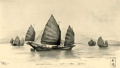 Kinesisk søppel ved inngangen til Hong Kong havn, 1898. av Christian Wilhelm Allers