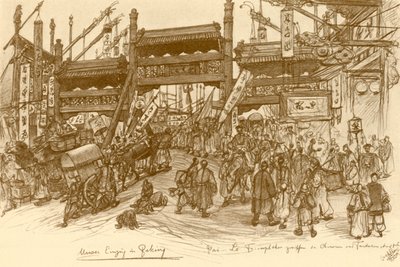 Porter i Peking, Kina, 1898. av Christian Wilhelm Allers