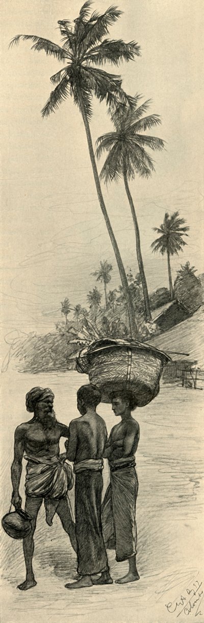 Gruppe av menn, Colombo, Ceylon, 1898. av Christian Wilhelm Allers