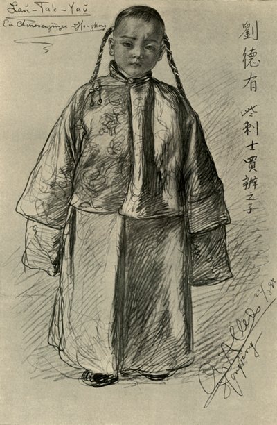 Lan-Tak-Yau - kinesisk gutt, Hong Kong, 1898. av Christian Wilhelm Allers