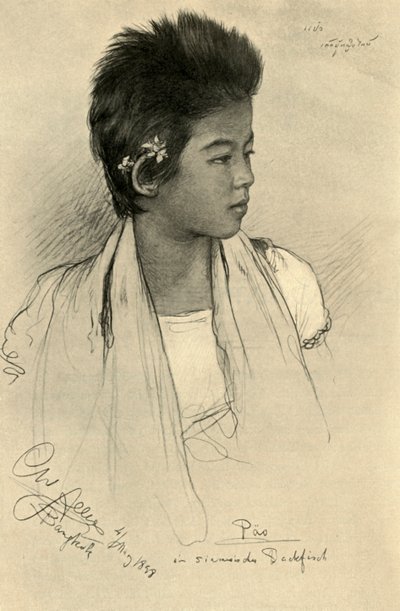 Päo - tenåringsjente, Bangkok, 1898. av Christian Wilhelm Allers