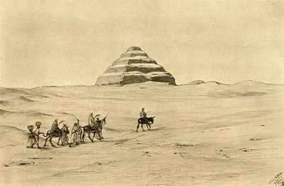 Pyramid of Djoser ved Saqqara, nær Kairo, Egypt, 1898. av Christian Wilhelm Allers