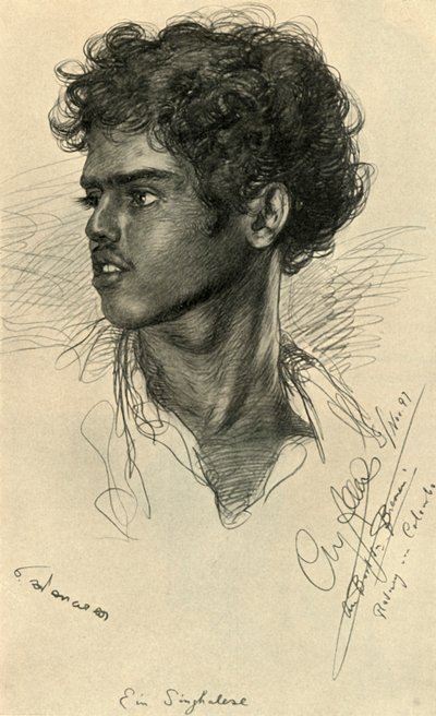 Singalesisk mann, Colombo, Ceylon, 1898. av Christian Wilhelm Allers