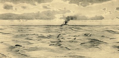 Dampskip på Det indiske hav, 1898. av Christian Wilhelm Allers