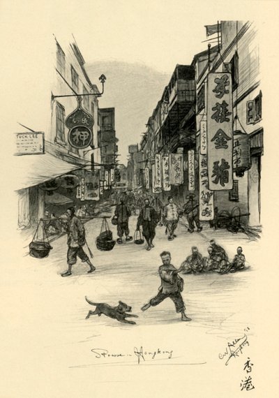 Gate i Hong Kong, 1898. av Christian Wilhelm Allers