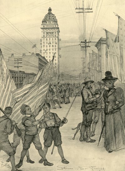 Gatebilde i San Francisco, USA, 1898. av Christian Wilhelm Allers
