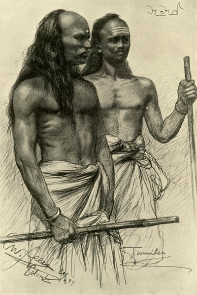 Tamilske menn, Colombo, Ceylon, 1898. av Christian Wilhelm Allers