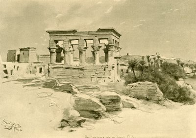 Isis-tempelet og Trajans kiosk på øya Philae, Egypt, 1898. av Christian Wilhelm Allers