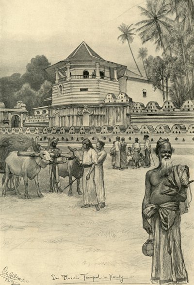 Tannens tempel, Kandy, Ceylon, 1898. av Christian Wilhelm Allers
