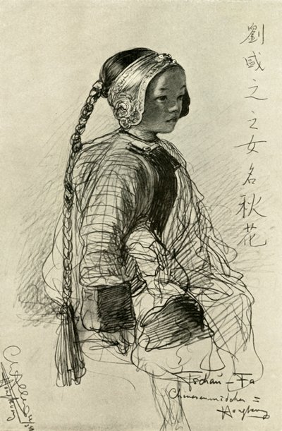Tschan-Fa - kinesisk jente, Hong Kong, 1898. av Christian Wilhelm Allers