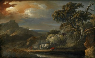 Stormfullt landskap av Christian Wilhelm Ernst Dietrich
