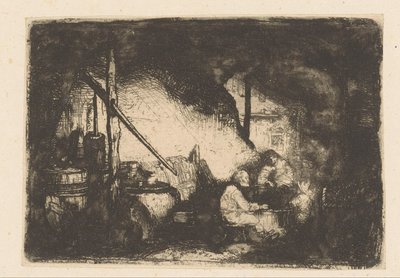 Tre figurer ved bordet av Christian Wilhelm Ernst Dietrich