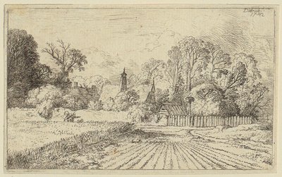En vei ved siden av en kornåker av Christian Wilhelm Ernst Dietrich