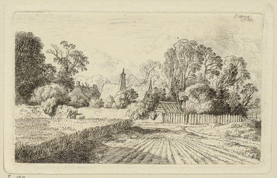En vei ved siden av en kornåker av Christian Wilhelm Ernst Dietrich