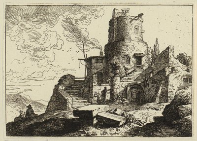 En eremittbolig mellom klipper av Christian Wilhelm Ernst Dietrich