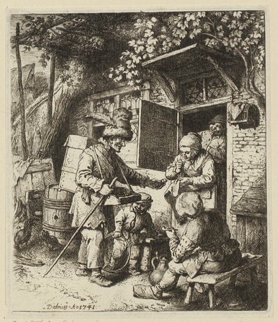 Knebilde av en kvinne vendt mot høyre, hun holder en ring i høyre hånd av Christian Wilhelm Ernst Dietrich